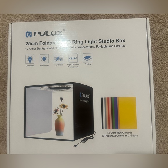 PULUZ Other - Publix 25 cm foldable LED ring light studio box